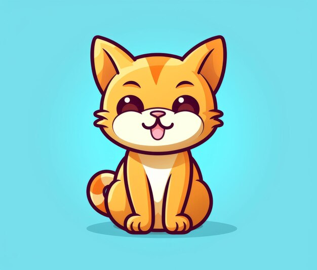 A cartoon cat with a big smile on its face.