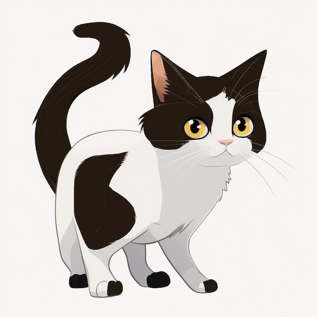 A cartoon cat with a brown background and a white face