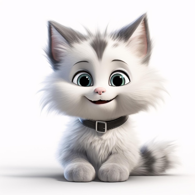 a cartoon cat with a collar