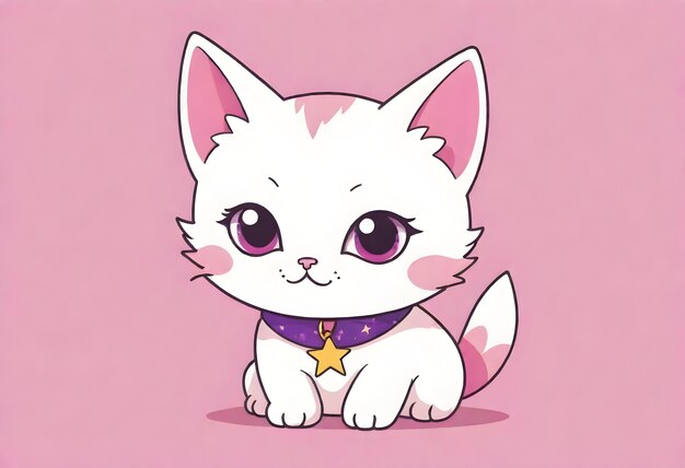 Photo a cartoon cat with a star on its chest