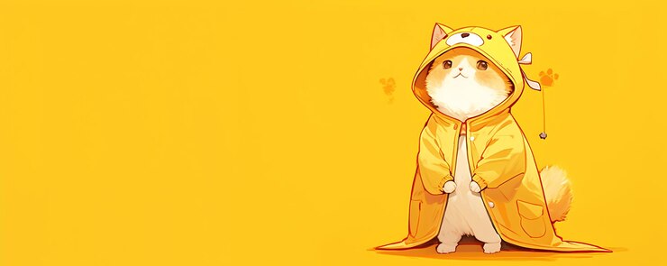 Photo a cartoon of a cat with a yellow background
