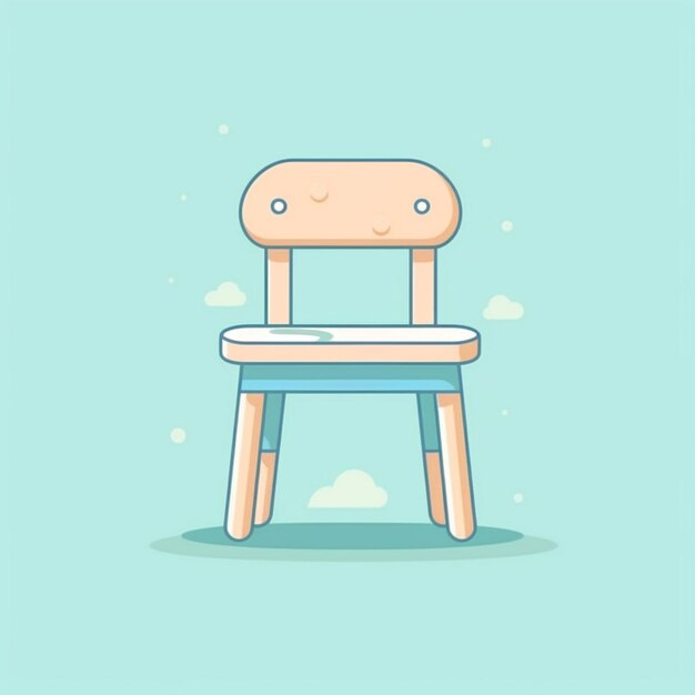 A cartoon chair with a seat and a seat cushion generative ai