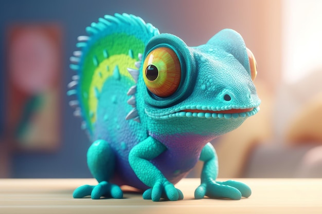 Cartoon chameleon Generate Ai