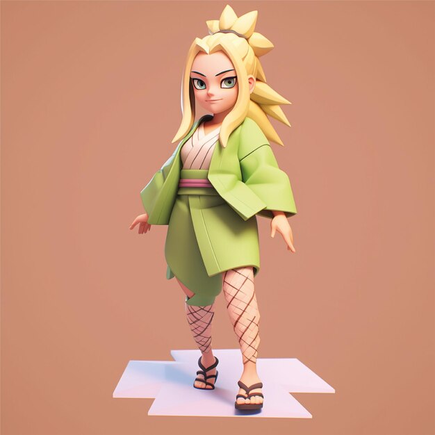 Photo cartoon character 3d model