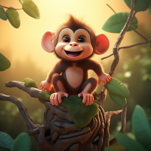 cartoon character of baby monkey