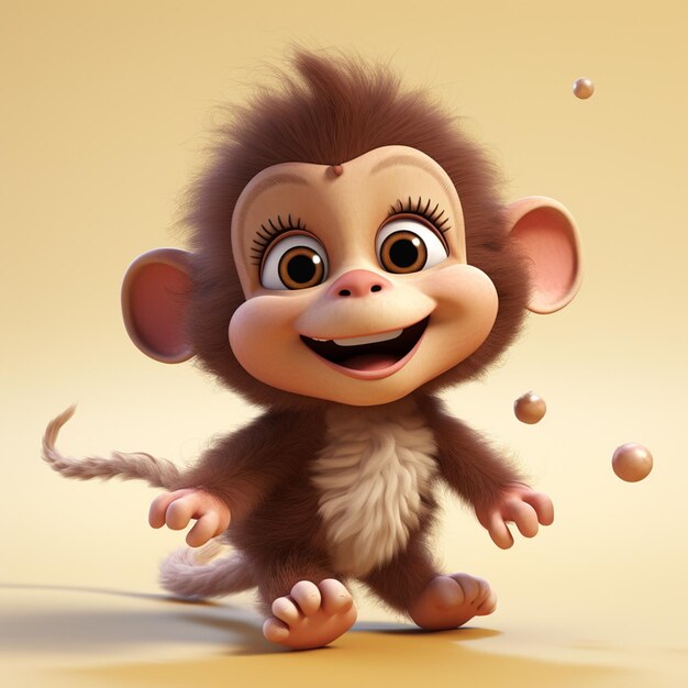 cartoon character of baby monkey