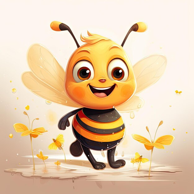 Cartoon character of bee