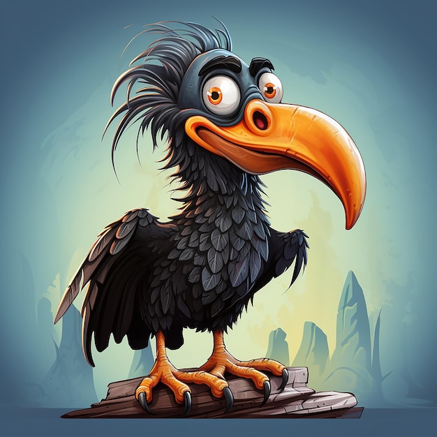 Photo cartoon character of bird condor