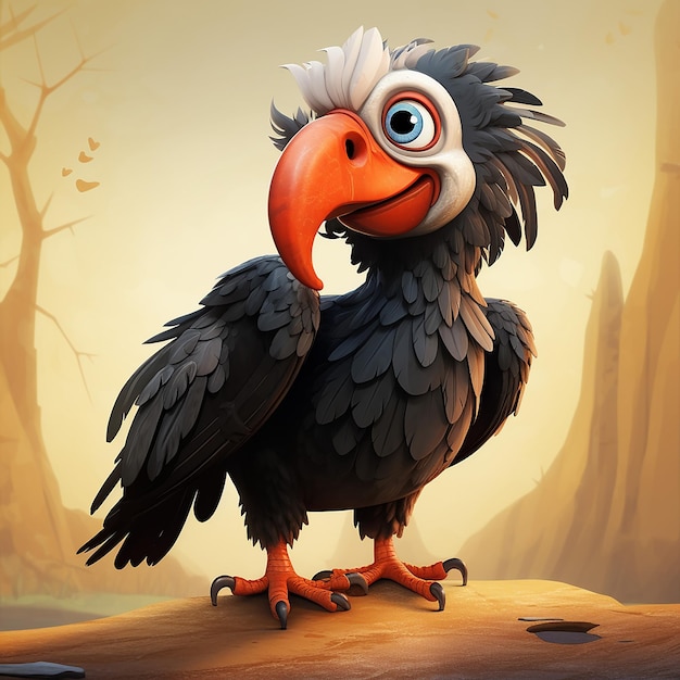 Cartoon character of bird condor