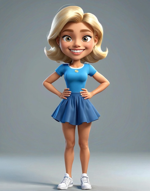 персонаж мультфильма в синем платье