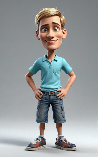 Photo a cartoon character in a blue shirt and jeans