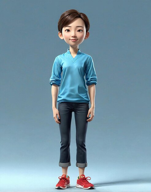 Photo a cartoon character in a blue shirt and jeans