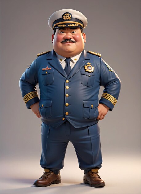 Photo a cartoon character in a blue uniform