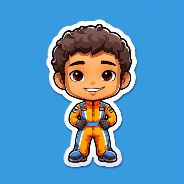 A cartoon character of a boy in a space suit generative ai