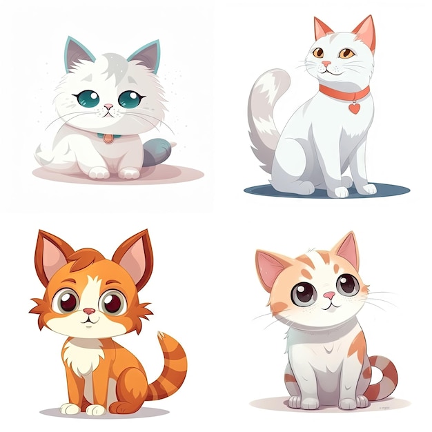 Personaggio dei cartoni animati di gatto su sfondo bianco