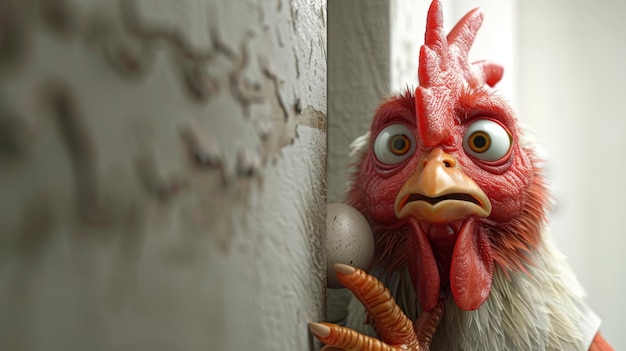 Photo a cartoon character of a chicken 3d illustration