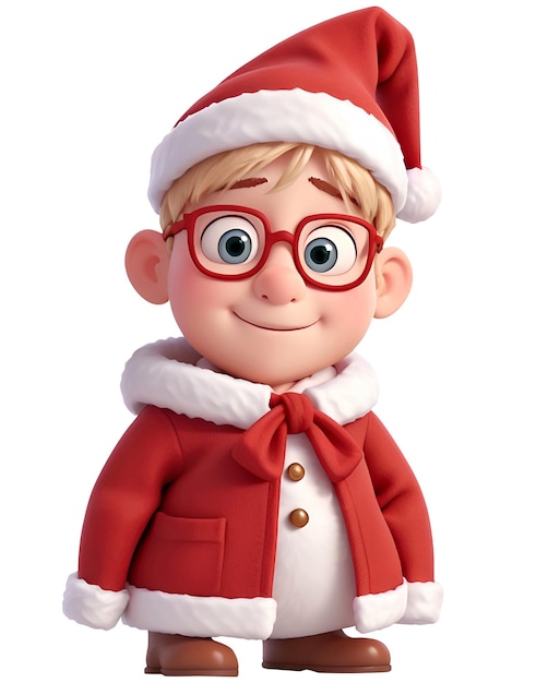 Cartoon character of christmas happy child isolated on background