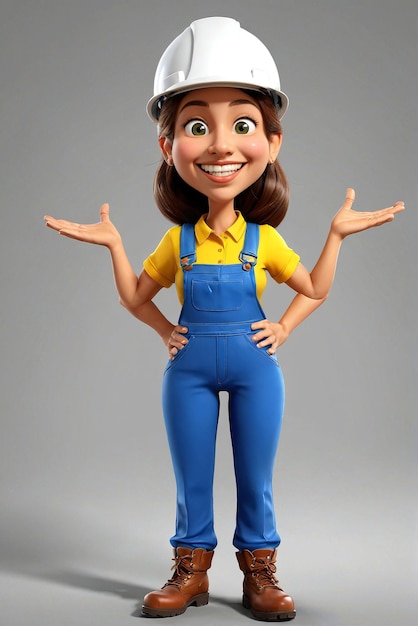 персонаж мультфильма в строительном наряде