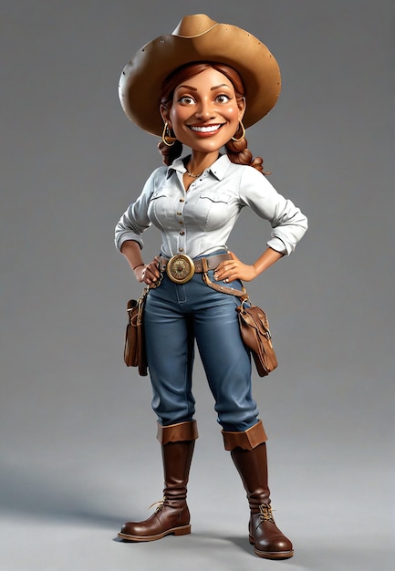 a cartoon character in a cowboy outfit