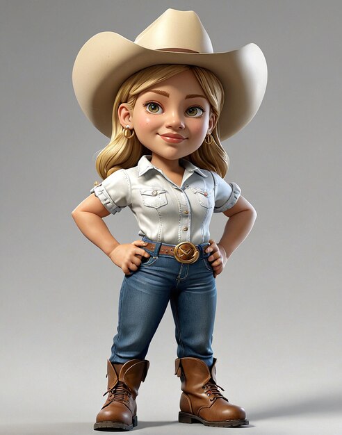 a cartoon character in a cowboy outfit