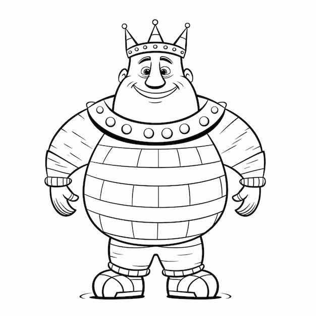 王冠と縞模様のスーツを着た漫画のキャラクターの生成 AI