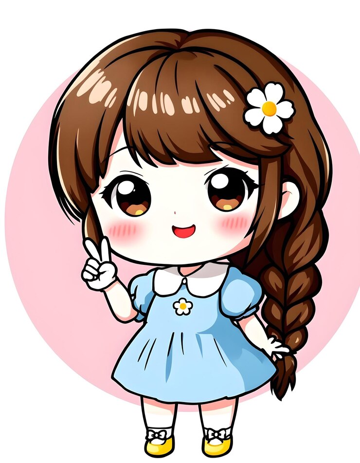 Photo カートゥーンキャラクター 可愛い青い女の子
