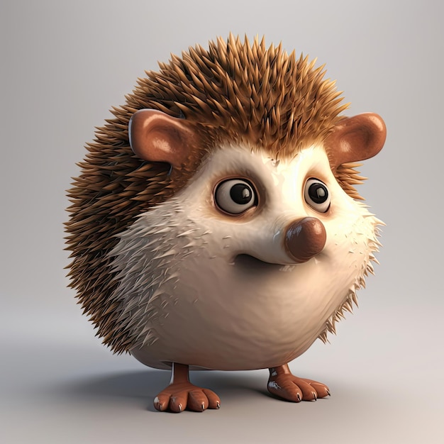 Cartoon character of cute hedgehog