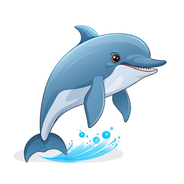 Cartoon character of dolphin