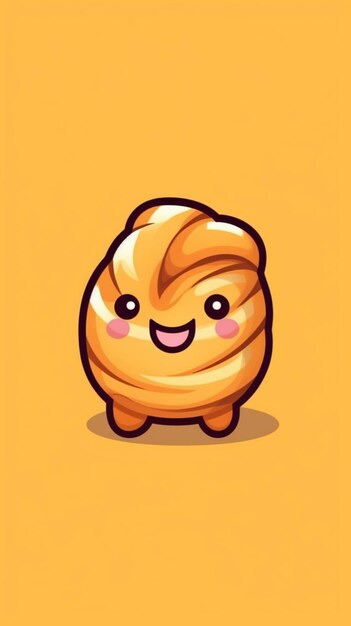 A cartoon character of a doughnut with a smile on it generative ai