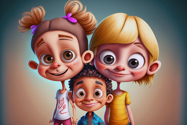 A cartoon character for a family photo