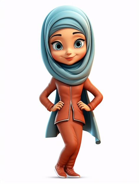 Foto un personaggio dei cartoni animati del film hijab