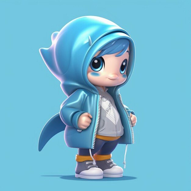 A cartoon character of a girl with a hoodie and a hoodie generative ai