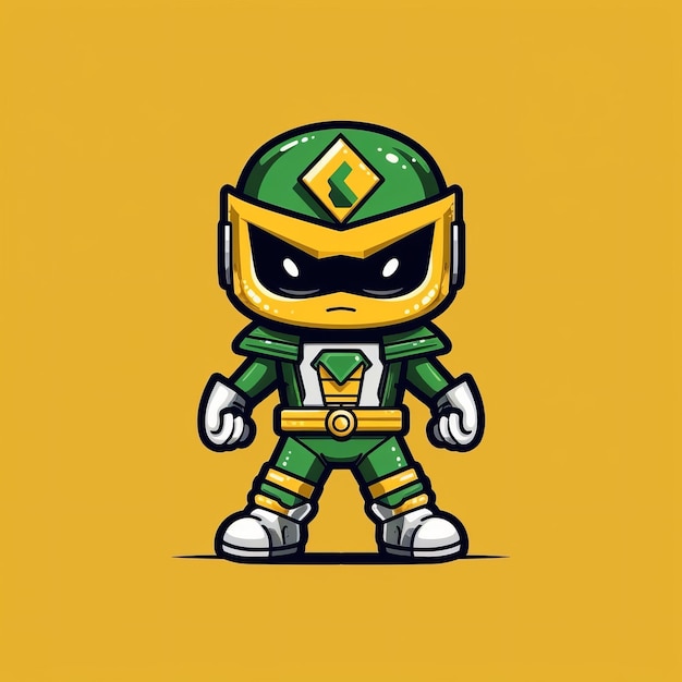 A cartoon character of a green ninja warrior