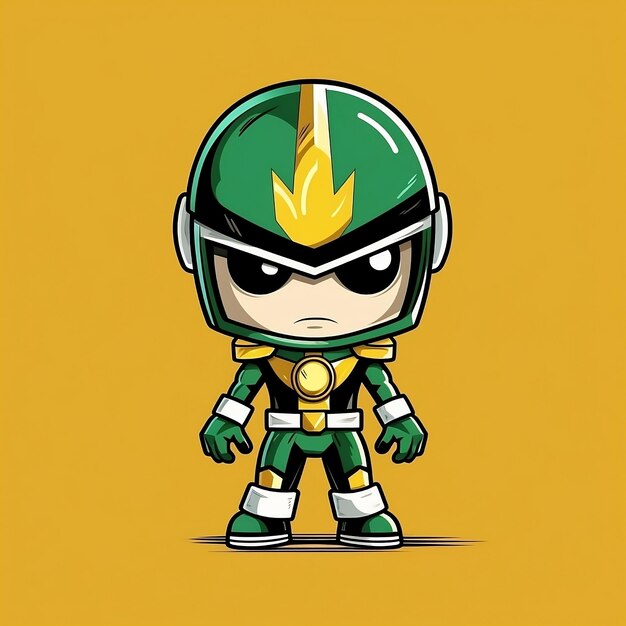 A cartoon character of a green ninja warrior