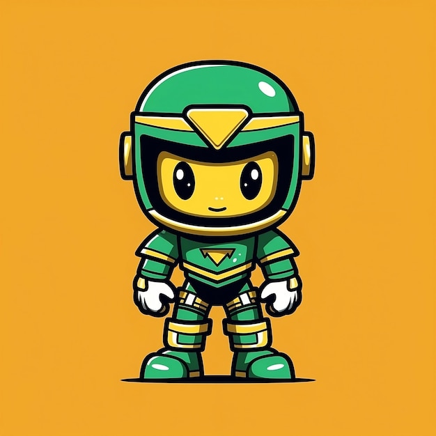 A cartoon character of a green and yellow ninja