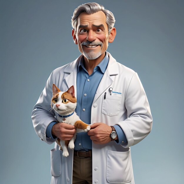 a cartoon character holding a cat