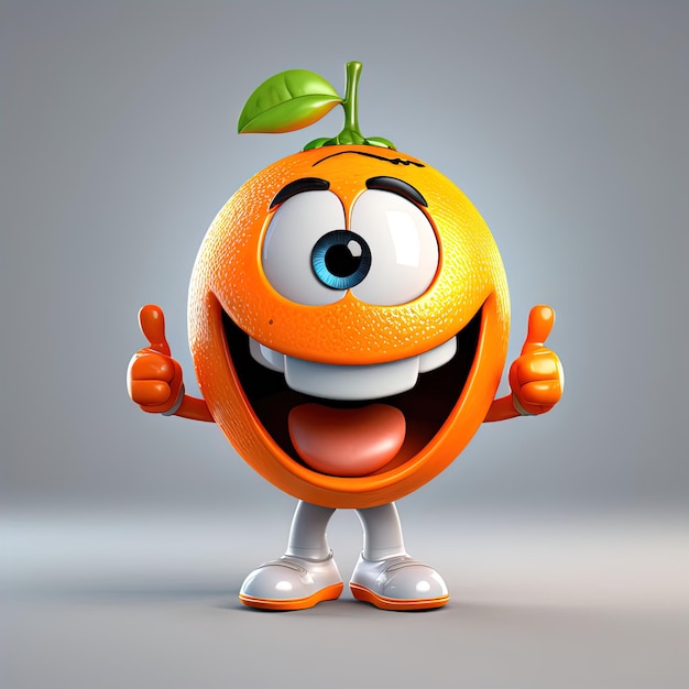 cartoon character holding orange