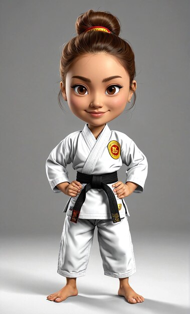 a cartoon character in karate gear