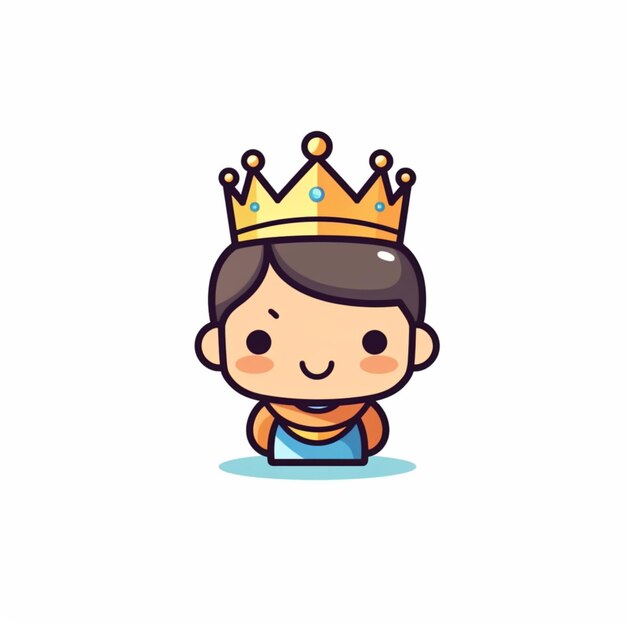 A cartoon character of a little boy wearing a crown generative ai