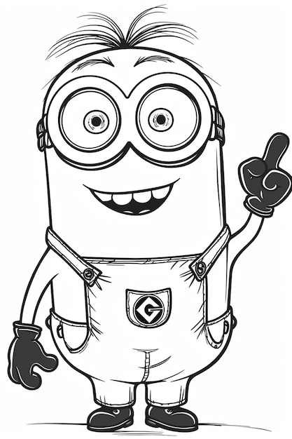 Photo a cartoon character of a minion holding a finger up generative ai