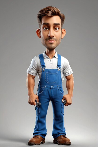 a cartoon character in overalls and overalls