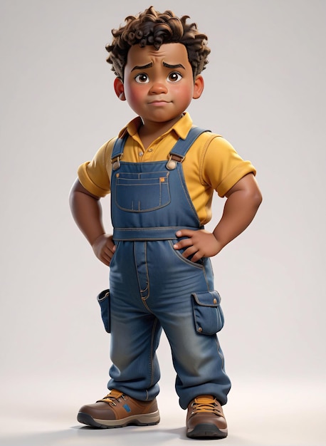 a cartoon character in overalls and overalls