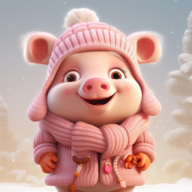 Cartoon character of pig