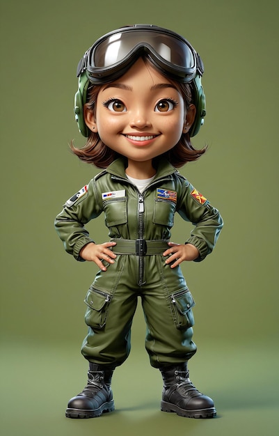 Photo a cartoon character in a pilot costume