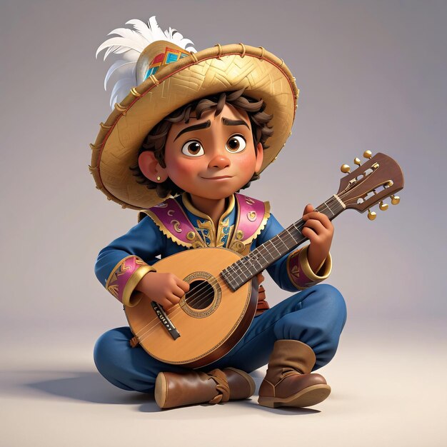 a cartoon character playing a guitar