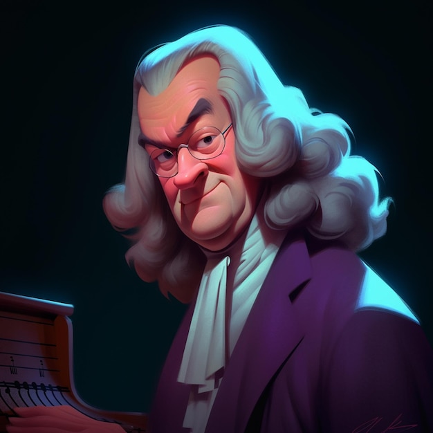 a cartoon character playing a piano generative ai