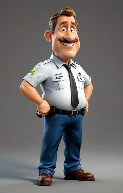 a cartoon character in a police uniform