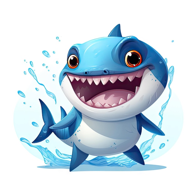 Карикатурный персонаж акулы