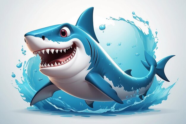 Cartoon character of shark