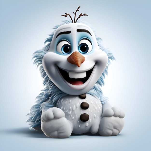 Cartoon character of a snowman with a dreamcatcher on his head